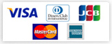VISA,MasterCard,JCB,AMERICAN EXPRESS,ダイナーズクラブ