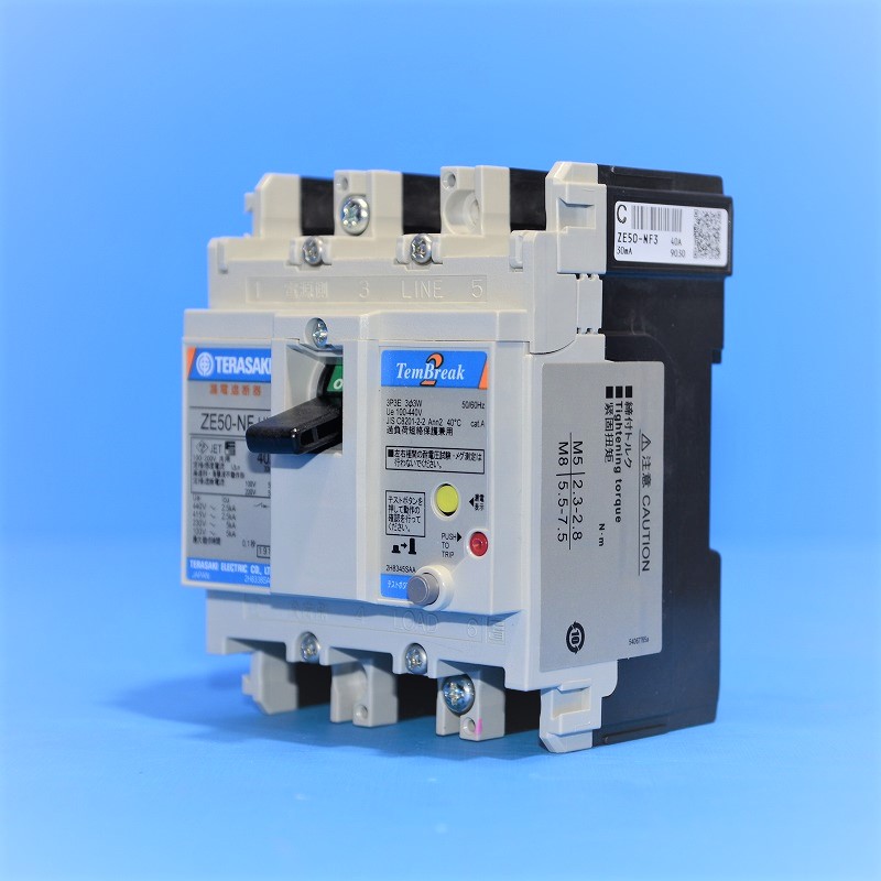 寺崎電気産業　ZE50-NF　3P40A　30mA　漏電遮断器　（3P3E　40A　30ｍA）T15