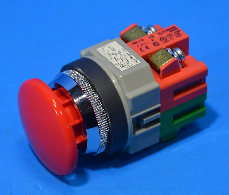 春日電機　B30M11R　赤Ф30コントロールスイッチ　（Ф30　押ボタンスイッチ　キノコ形）