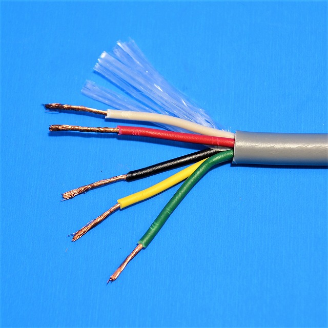 富士電線　VCTF5×1.25　ビニル絶縁ビニルシースキャプタイヤ丸型コード　灰　カット売り電線（M単位）