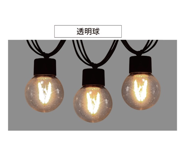 2芯グローブストリングライトRY3　A2G9B3WWM102　透明球（電球色）