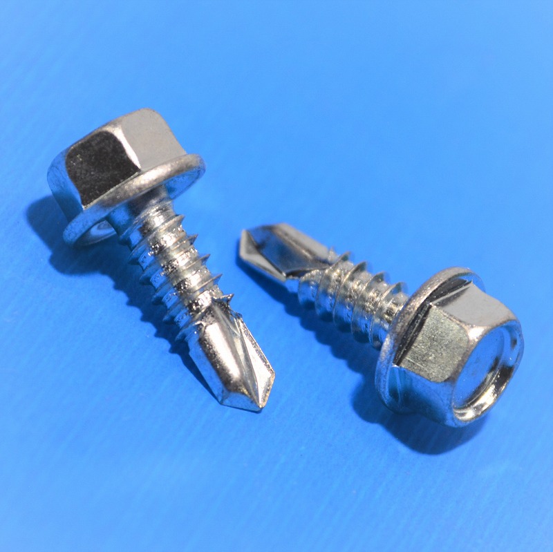 サンコー　ドリルスクリュー　HEX6×19　鉄/ユニクロメッキ　1本～ばら売り（へクス・HEX）