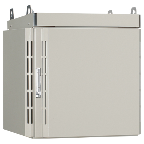 日東工業　RCP60-67Y-F2N　屋外用熱対策通信キャビネット（ポール用・19型ヨコ置きタイプ・ファン仕様）