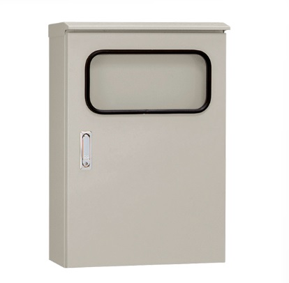 日東工業　ORM20-59A・ORM20-59AC　屋根付　窓付屋外用制御盤キャビネット（水切構造、防塵・防水パッキン付）・鉄製基板付