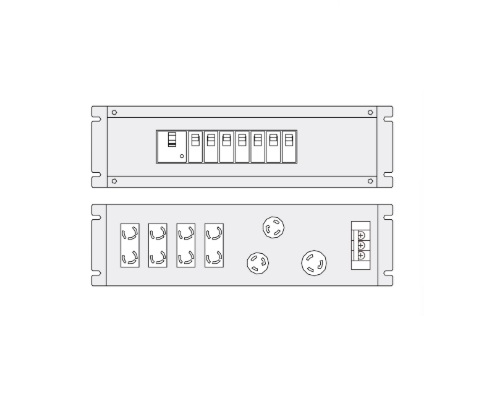 日東工業　RD86-3E2-N6B7-X　背面出力タイプ（多種コンセント出力）　1系統