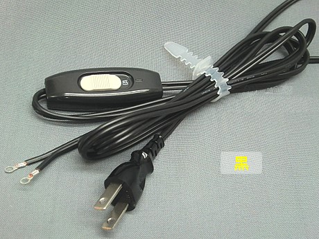 電源プラグ付スイッチ付コード　ST4T-5-B　黒・スライド式中間スイッチ仕様2