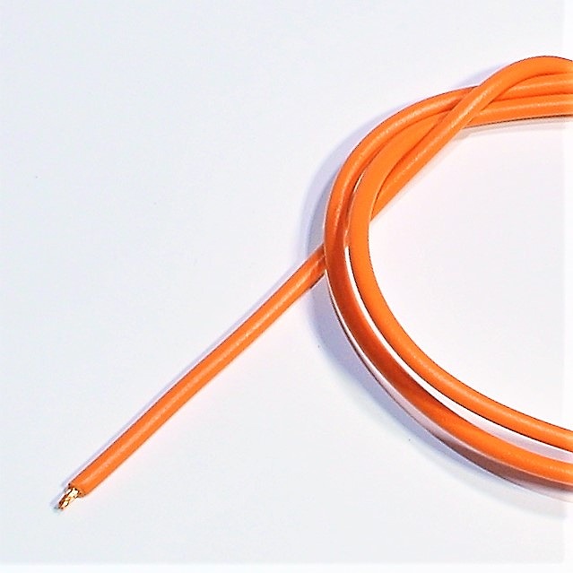 電線　S-HVSF0.5ｍ㎡　橙　単心耐熱ビニルコード(105℃タイプ)　