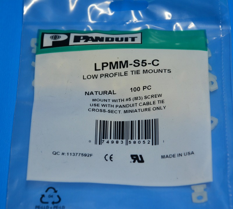 パンドウイット(PANDUIT)　LPMM-S5-C　100入　タイマウウント　結束バンド用 薄型固定具 使用結束バンド幅2.3、2.5ｍｍ