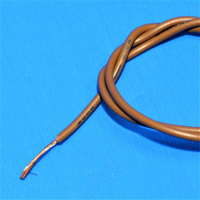 電線　S-HVSF0.75ｍ㎡（SHVSF0.75）茶　単心耐熱ビニルコード(105℃タイプ)　耐熱ビニルコード　【1Ｍ売り】