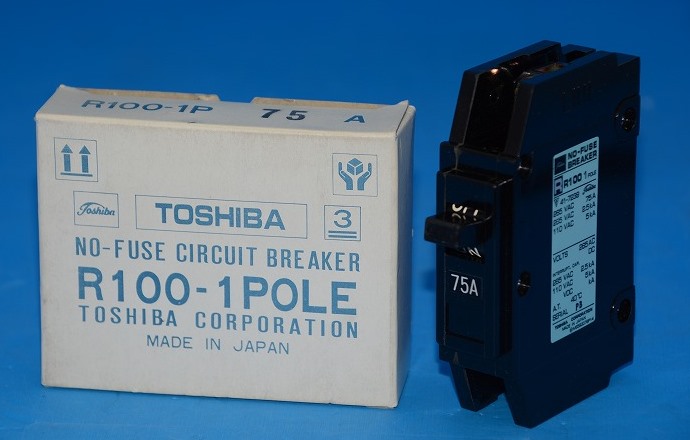 東芝　R100-1P 75A　分電盤用遮断器（ノーヒューズサーキットブレーカ）