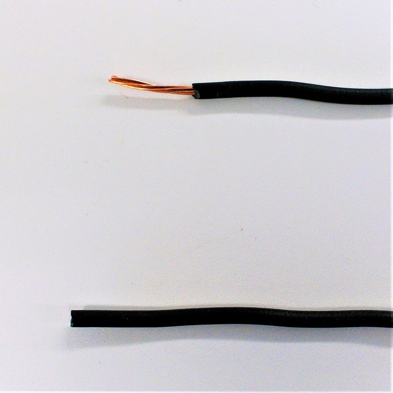 IV電線　2.0m㎡（より線）　黒　IVビニル絶縁電線　【1Ｍ単位】
