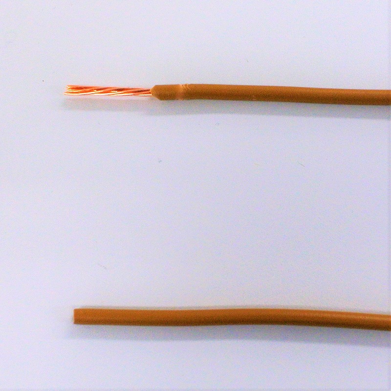 IV電線　2.0m㎡（より線）　茶　IVビニル絶縁電線　【1Ｍ単位】