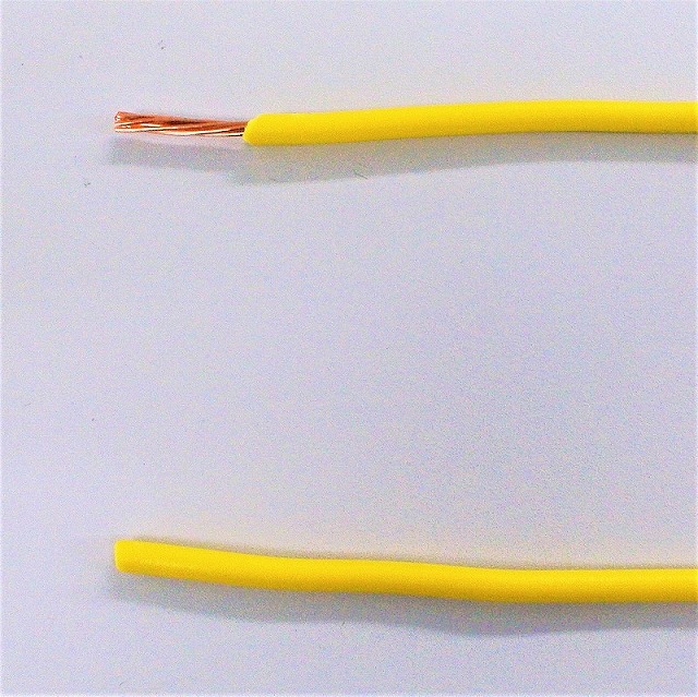 IV電線　2.0m㎡（より線）　黄　IVビニル絶縁電線　【１M単位】