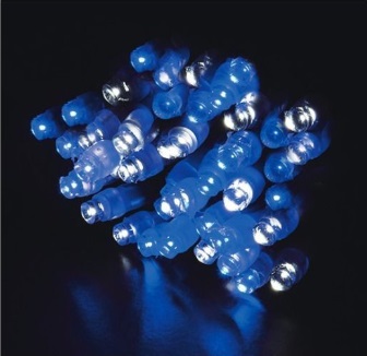 3芯LEDストリングライトVer.Ⅱ　ブルー×ホワイト　3B100BW2　ブラックコード・100球