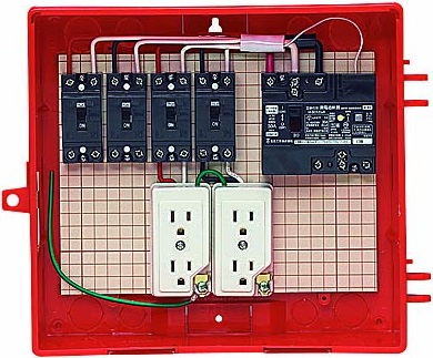 未来工業（MIRAI)　RB-12AO　ELB組込品　（赤色）　屋外電力用仮設ボックス　（漏電しゃ断器・分岐ブレーカー・コンセント内蔵）