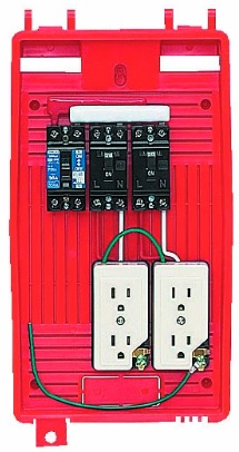 未来工業（MIRAI)　RB-2L　ELB組込品　（赤色）　屋外電力用仮設ボックス　（漏電しゃ断器・分岐ブレーカー・コンセント内蔵）