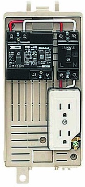 未来工業　1L-1CT　ELB組込品（ベージュ色）　屋外電力用仮設ボックス　（漏電しゃ断器・分岐ブレーカー・コンセント内蔵）　受注品