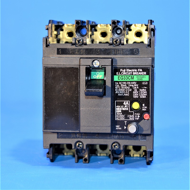 富士電機　EG33CM　3P3E　4A　30mA　（EM3AEC-004）漏電ブレーカ　（18）　