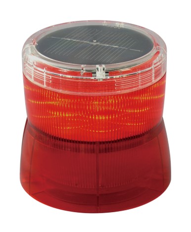 日恵製作所（NIKKEI）　VM10S-BR/3　赤　ニコソーラー（充電電池式）　（3点留め固定仕様）　　ソーラー式LED回転灯　φ105