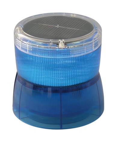 日恵製作所（NIKKEI）　VM10S-BB/3　青　ニコソーラー（充電電池式）　（3点留め固定仕様）　　ソーラー式LED回転灯　φ105