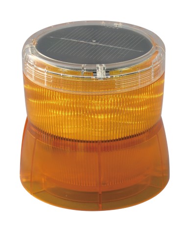 日恵製作所（NIKKEI）　VM10S-DY　黄　ニコソーラー（キャパシタ式）　ソーラー式LED回転灯　φ105
