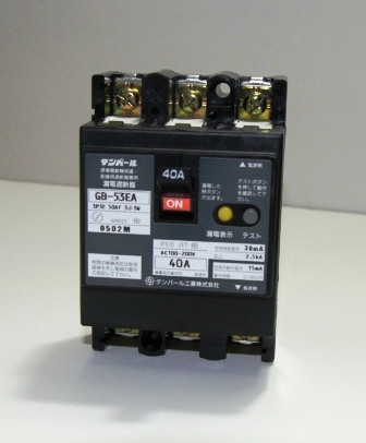 テンパール　GB-53EC　20A　100mA　3P3E・50AF　漏電遮断器　ELB（53EC20100）