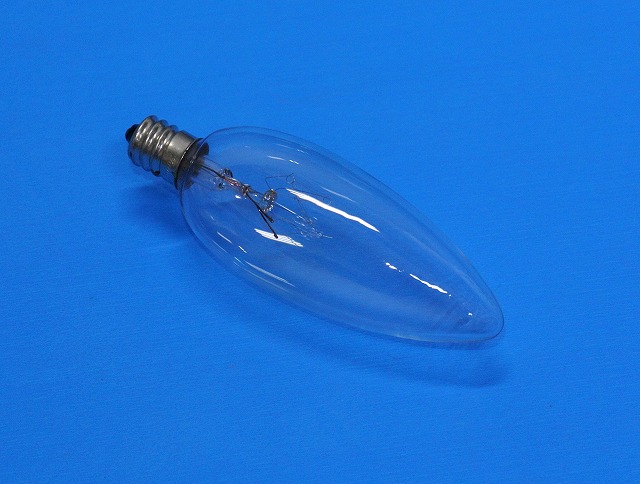 東西　C型シャンデリア球　110V10W　E12　水雷球　クリア　在庫処分品