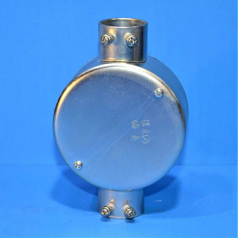 外山電気　TCO2K31（31TCO2K）　2方出　TC丸型露出ボックス(ねじなし)薄鋼用　鋼板製
